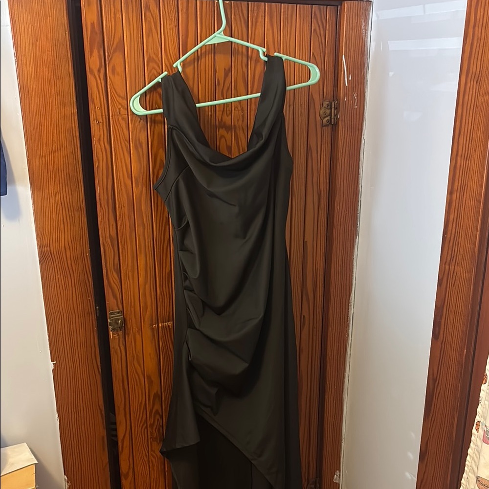 Elegant Black Draped Dress